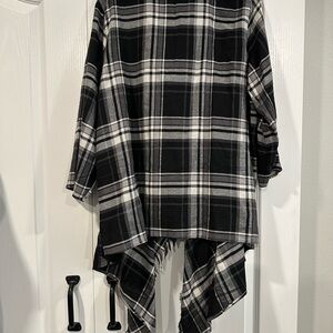 Maurices Black and White Plaid Cardigan
